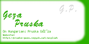 geza pruska business card